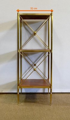 Small Brass Shelving with 3 Trays from Maison Jansen, 1970s-RVK-1060929