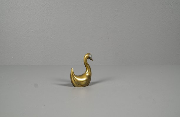 Small Brass Swan Hand Charm-VLO-1259419