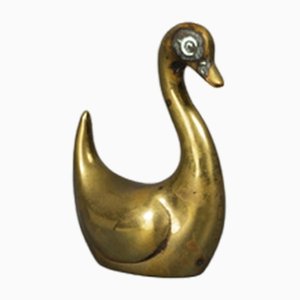 Small Brass Swan Hand Charm-VLO-1259419