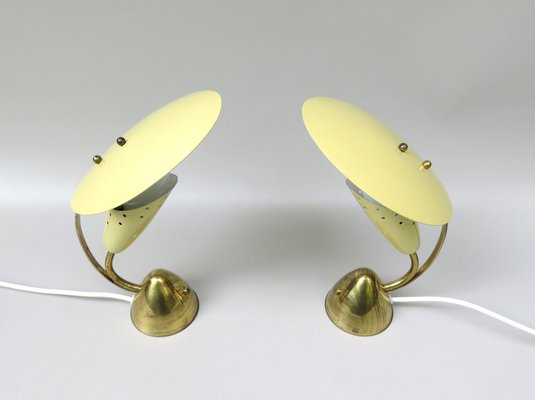 Small Brass Table Lights from Hersteller Homeshade Company Ltd, 1950s, Set of 2-EY-1763371