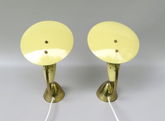 Small Brass Table Lights from Hersteller Homeshade Company Ltd, 1950s, Set of 2-EY-1763371