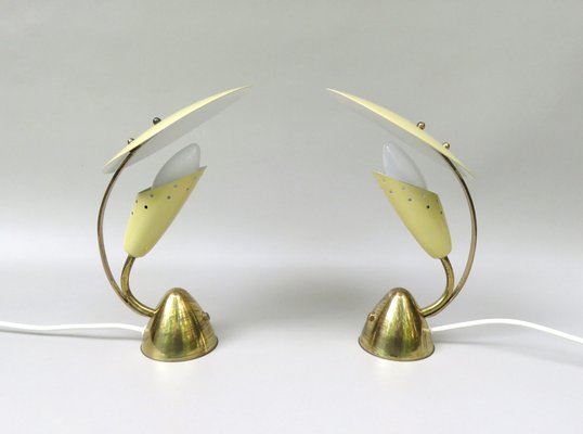 Small Brass Table Lights from Hersteller Homeshade Company Ltd, 1950s, Set of 2-EY-1763371