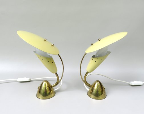 Small Brass Table Lights from Hersteller Homeshade Company Ltd, 1950s, Set of 2-EY-1763371