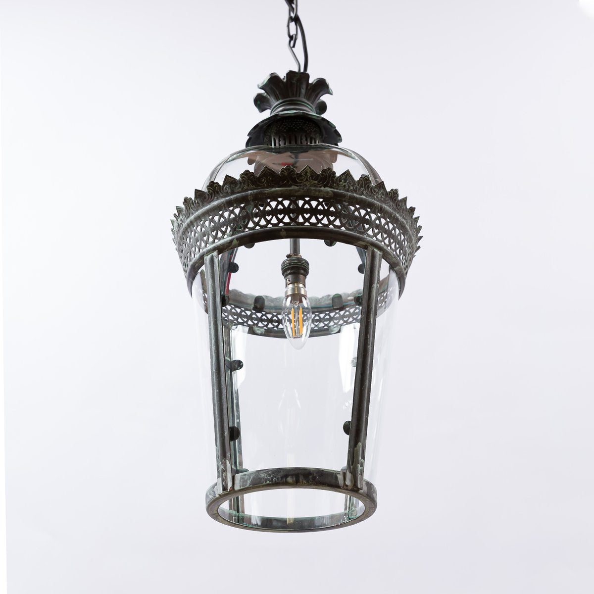 Small Bronze Verdigris Byron Lantern from Pure White Lines