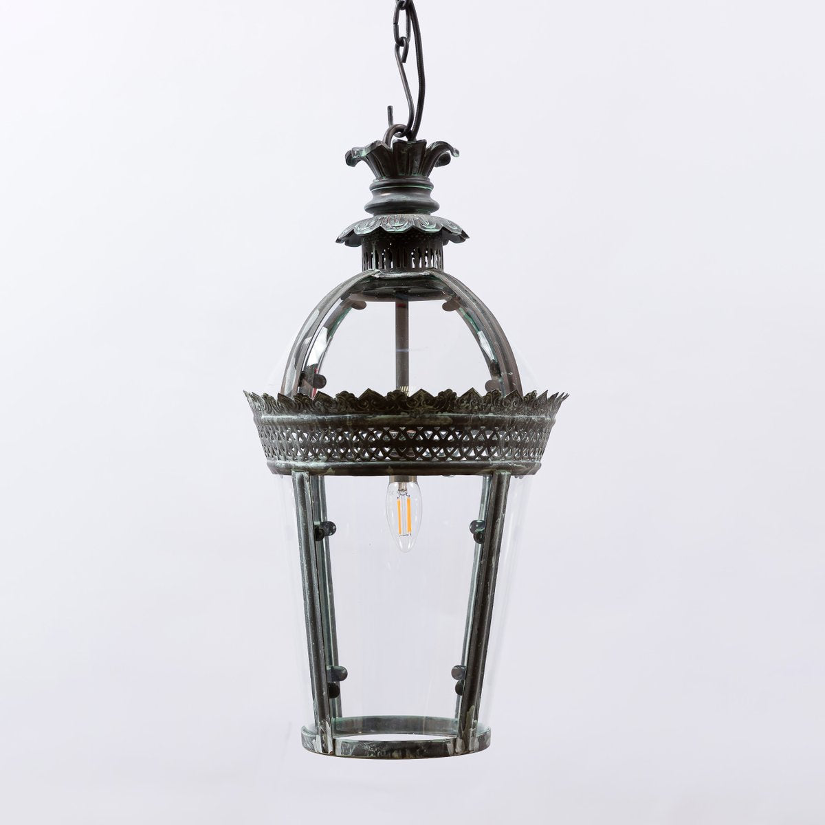 Small Bronze Verdigris Byron Lantern from Pure White Lines