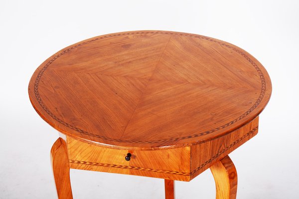 Small Brown Biedermeier Side Table in Elm, 1780s-WHY-1768431