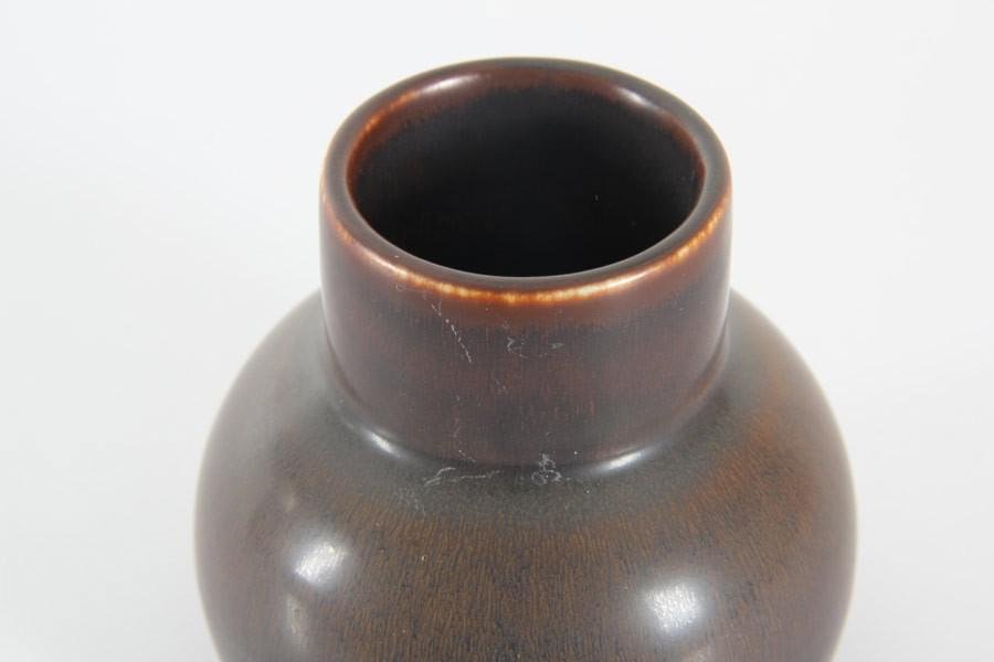 Small Brown Hare's Fur Glaze CEA Vase by Carl-Harry Stalhane for Rörstrand, 1950s