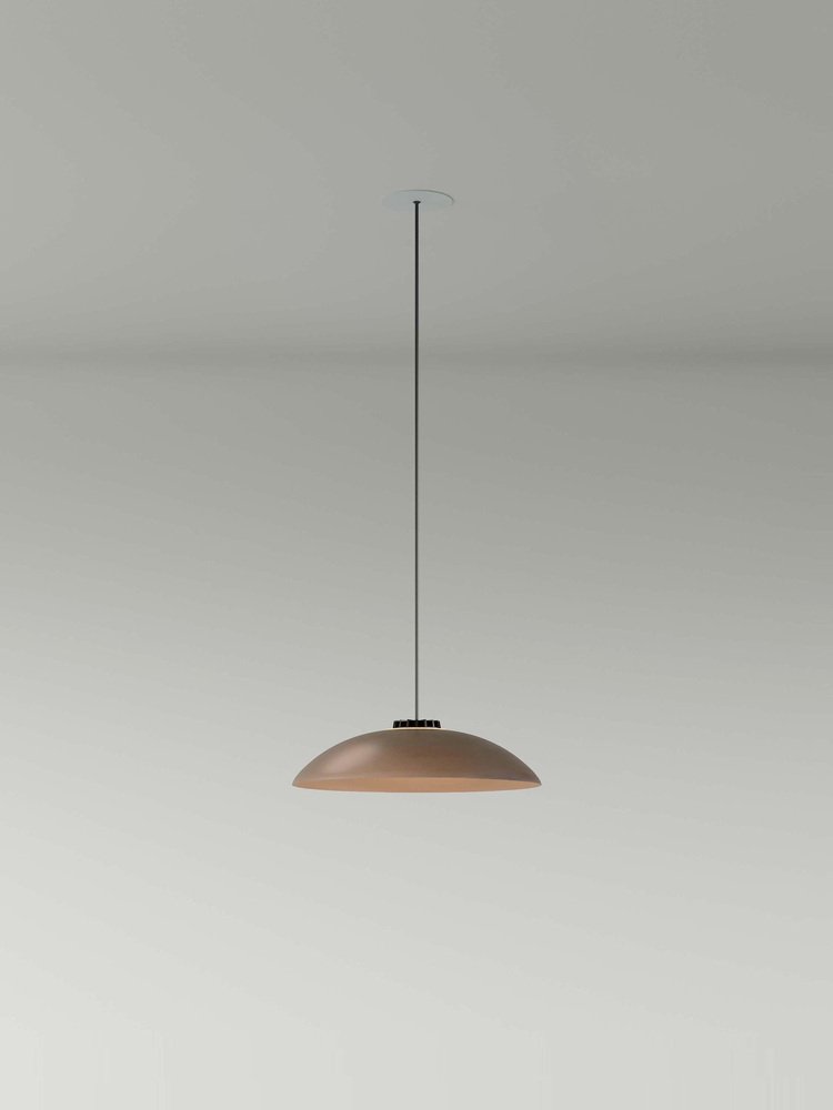 Small Brown Headhat Plate Pendant Lamp by Santa & Cole