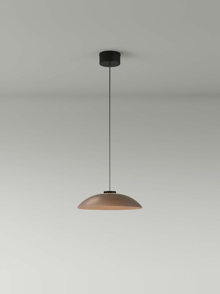 Small Brown Headhat Plate Pendant Lamp by Santa & Cole