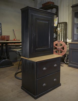 Small Cabinet with 2 Drawers in Fir, 1960s-NEN-2041958