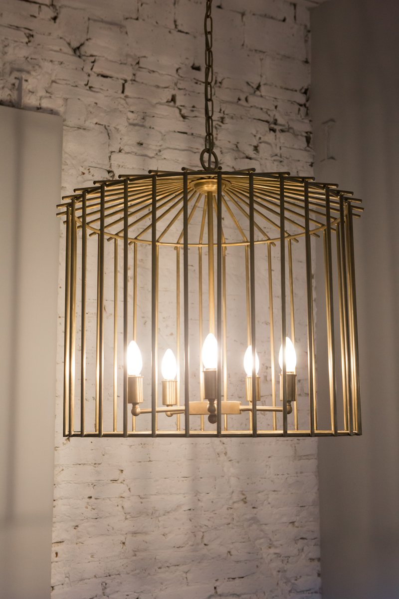 Small Cage Chain Chandelier by Niccolo De Ruvo for Brass Brothers