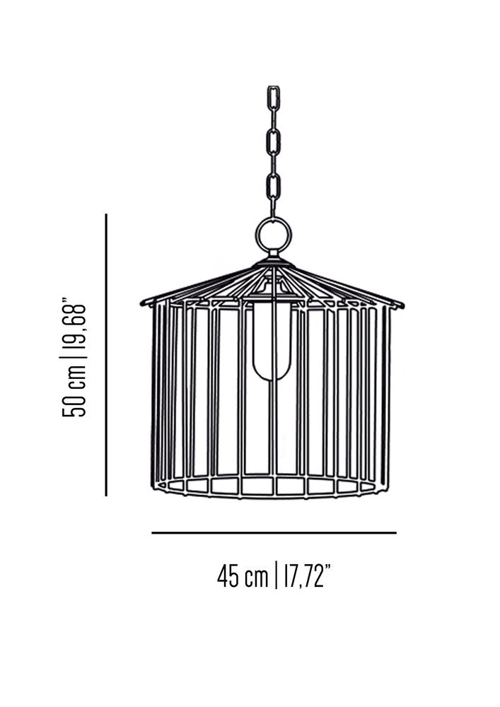 Small Cage Chain Outdoor Pendant by Niccolo De Ruvo for Brass Brothers