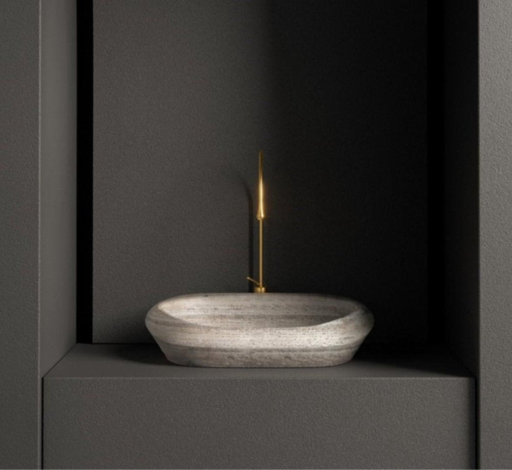 Small Calacatta Macchia Vecchia Tosca Washbasin by Marmi Serafini