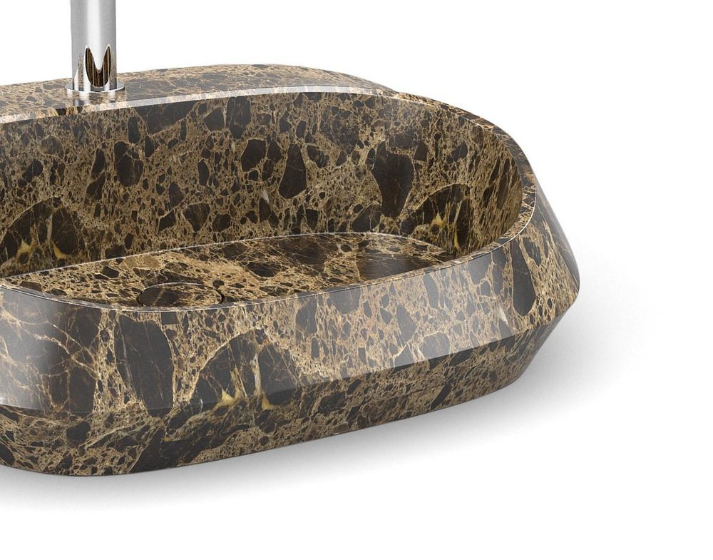 Small Calacatta Macchia Vecchia Tosca Washbasin by Marmi Serafini