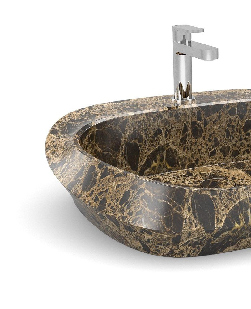 Small Calacatta Macchia Vecchia Tosca Washbasin by Marmi Serafini