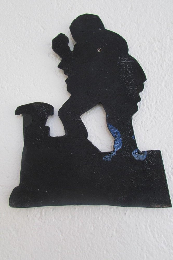 Small Cast Iron Violinist Plaque, 1970s