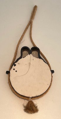 Small Ceramic and Rope Mirror, 1970s-BA-1622469