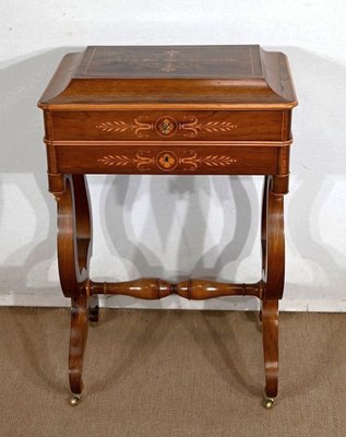 Small Charles X Writing Dressing Table, 19th Century-RVK-1395727