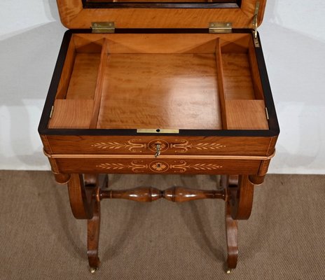 Small Charles X Writing Dressing Table, 19th Century-RVK-1395727