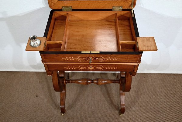 Small Charles X Writing Dressing Table, 19th Century-RVK-1395727