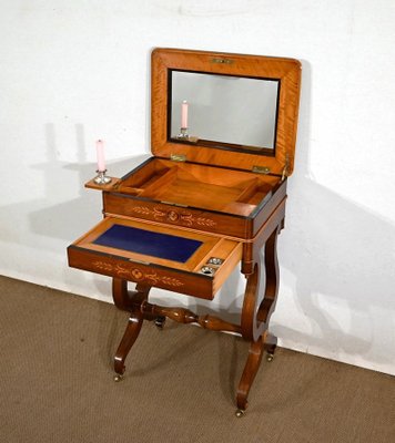 Small Charles X Writing Dressing Table, 19th Century-RVK-1395727