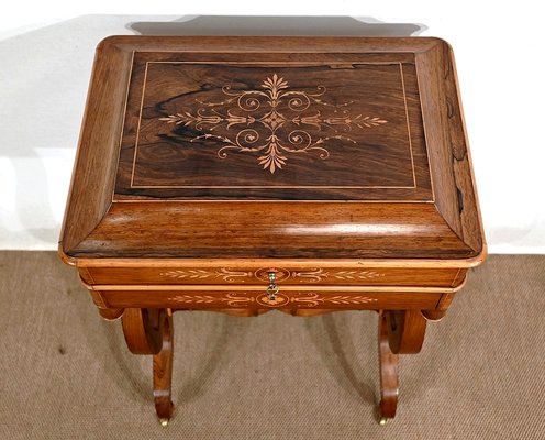 Small Charles X Writing Dressing Table, 19th Century-RVK-1395727