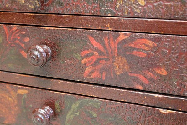 Small Chest of Drawers in Pine and Cracked Varnish, 1920s-RVK-1438366