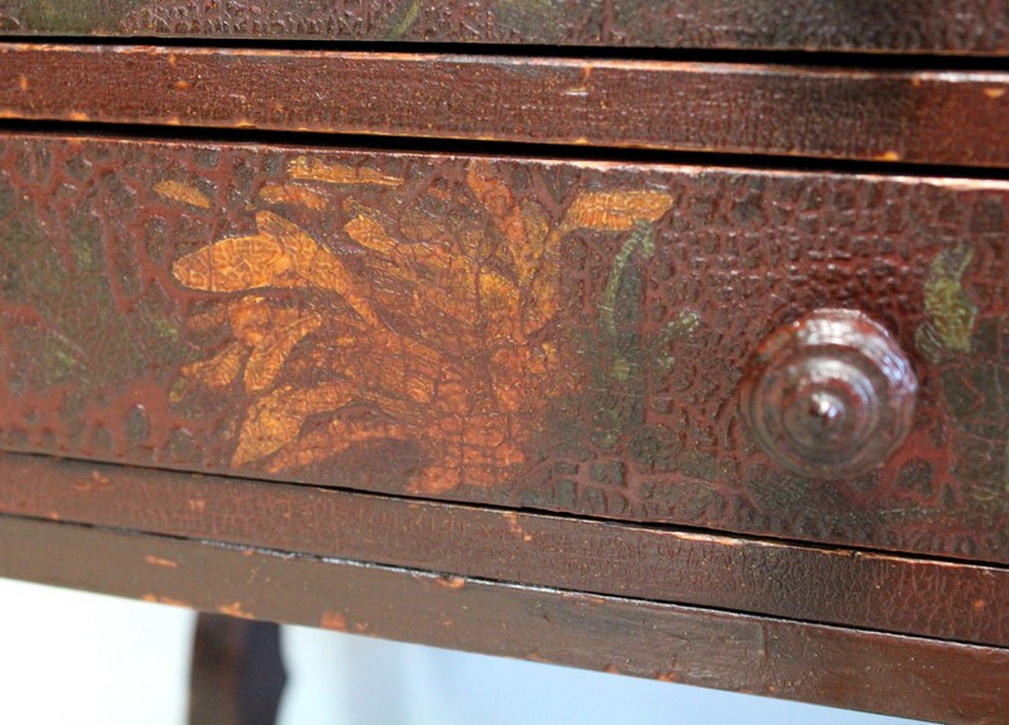 Small Chest of Drawers in Pine and Cracked Varnish, 1920s