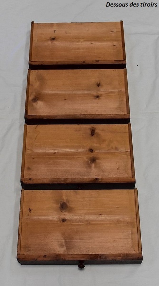 Small Chest of Drawers in Pine and Cracked Varnish, 1920s