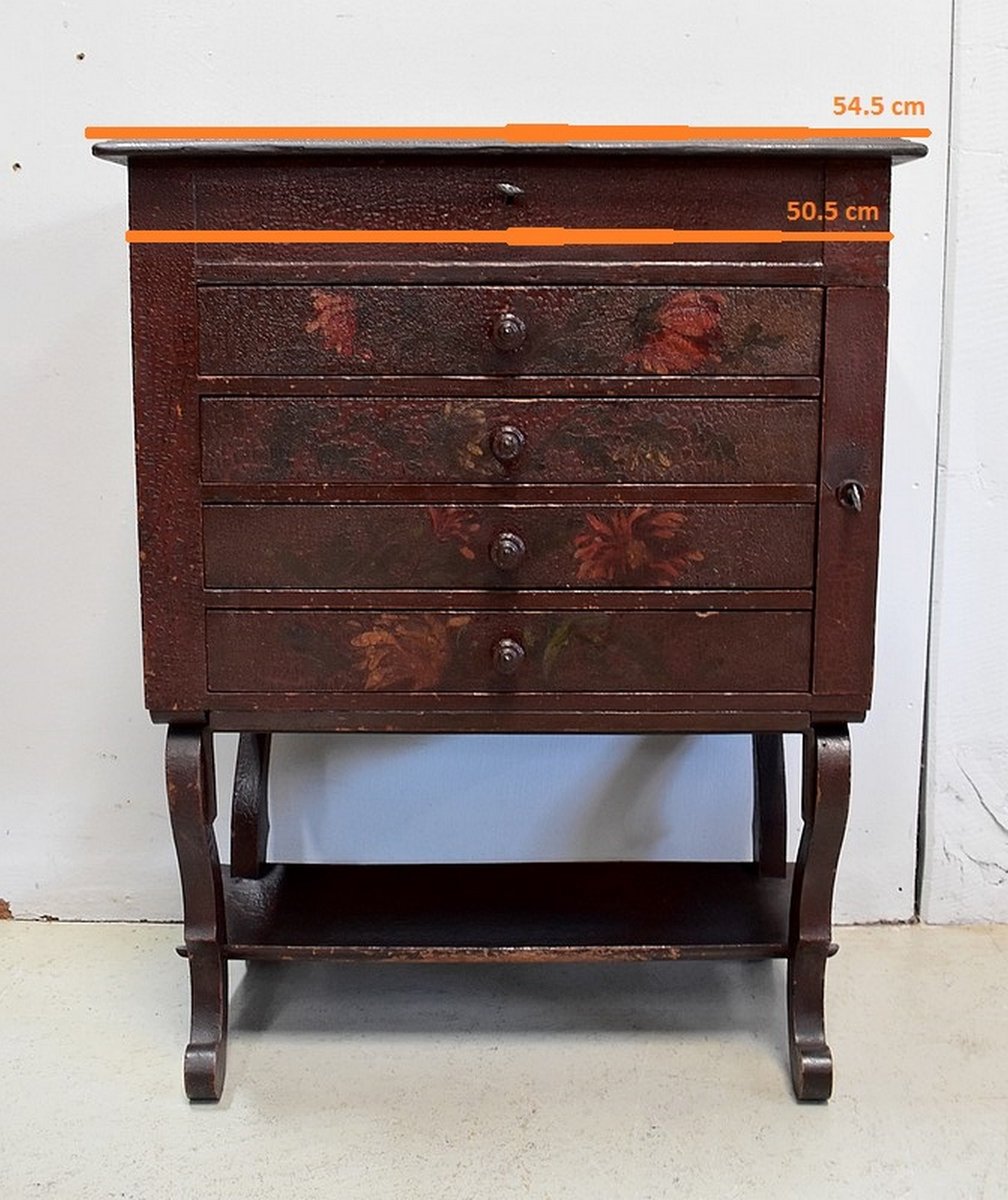 Small Chest of Drawers in Pine and Cracked Varnish, 1920s