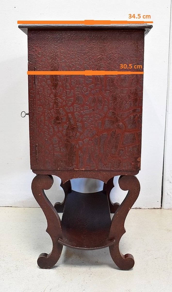 Small Chest of Drawers in Pine and Cracked Varnish, 1920s