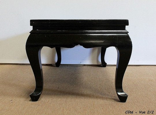 Small Chinoiserie Coffee Table with Black Lacquer, Early 20th Century-RVK-1029296