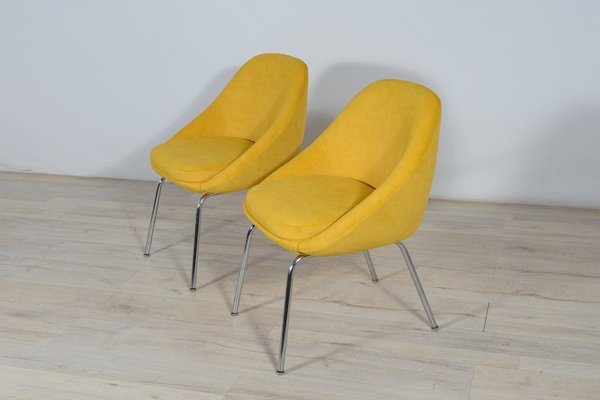 Small Chrome and Fabric Armchairs, 1960s, Set of 2-NIT-1326324