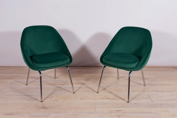 Small Chrome and Fabric Armchairs, 1960s, Set of 2-NIT-1326322