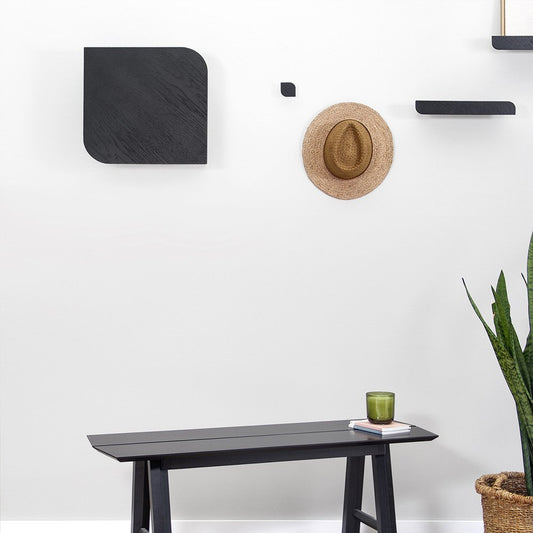 Small Cielo Wall Shelf in Black by Woodendot