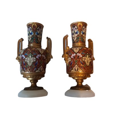 Small Cloisonne Vases, Set of 2-TCS-1115721