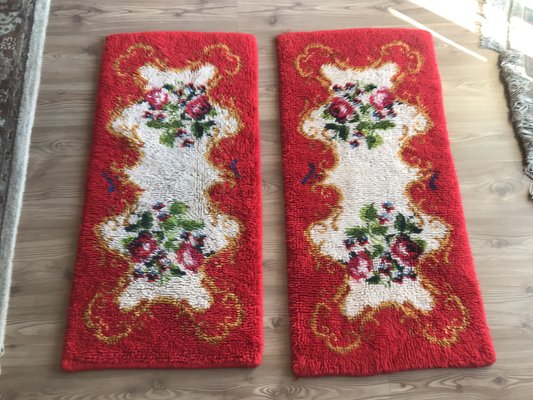 Small Colorful Rugs in Thick Wool, 1970s, Set of 2-WQQ-1219413