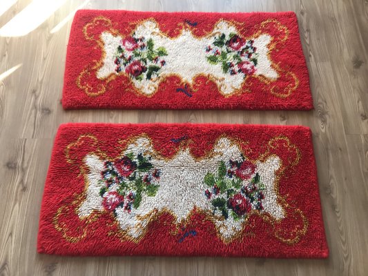 Small Colorful Rugs in Thick Wool, 1970s, Set of 2-WQQ-1219413