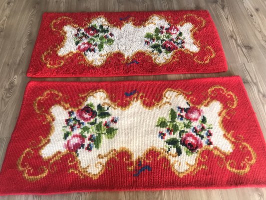 Small Colorful Rugs in Thick Wool, 1970s, Set of 2-WQQ-1219413