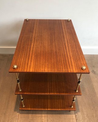 Small Consoles on 3-Level Mahogany and Brass from Maison Jansen, 1940s, Set of 2-BA-1693429