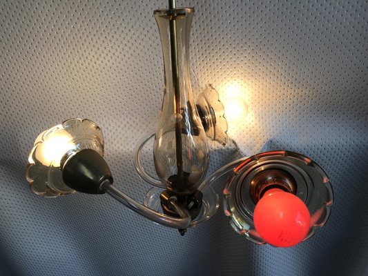 Small Czech Bohemia Chandelier with 3 Bulbs, 1950s-WQQ-1706729