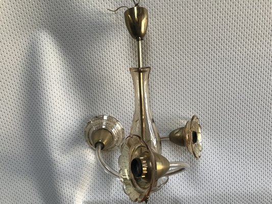 Small Czech Bohemia Chandelier with 3 Bulbs, 1950s-WQQ-1706729