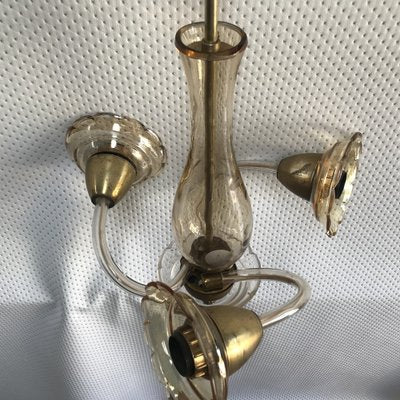 Small Czech Bohemia Chandelier with 3 Bulbs, 1950s-WQQ-1706729