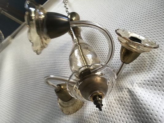 Small Czech Bohemia Chandelier with 3 Bulbs, 1950s-WQQ-1706729