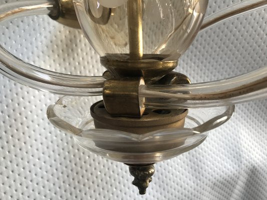 Small Czech Bohemia Chandelier with 3 Bulbs, 1950s-WQQ-1706729