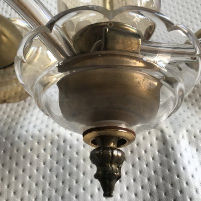 Small Czech Bohemia Chandelier with 3 Bulbs, 1950s-WQQ-1706729