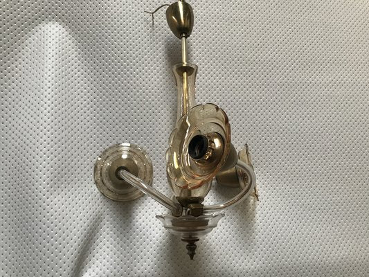 Small Czech Bohemia Chandelier with 3 Bulbs, 1950s-WQQ-1706729