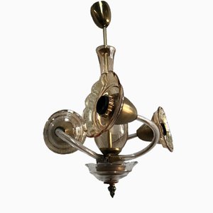 Small Czech Bohemia Chandelier with 3 Bulbs, 1950s-WQQ-1706729