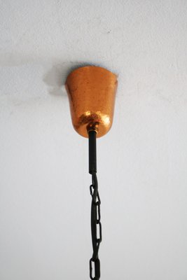 Small Danish Brutalist Hand-Hammered Copper Pendant Lamp from Horn Aalestrup, 1960s-FJP-2032249