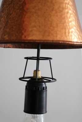 Small Danish Brutalist Hand-Hammered Copper Pendant Lamp from Horn Aalestrup, 1960s-FJP-2032249